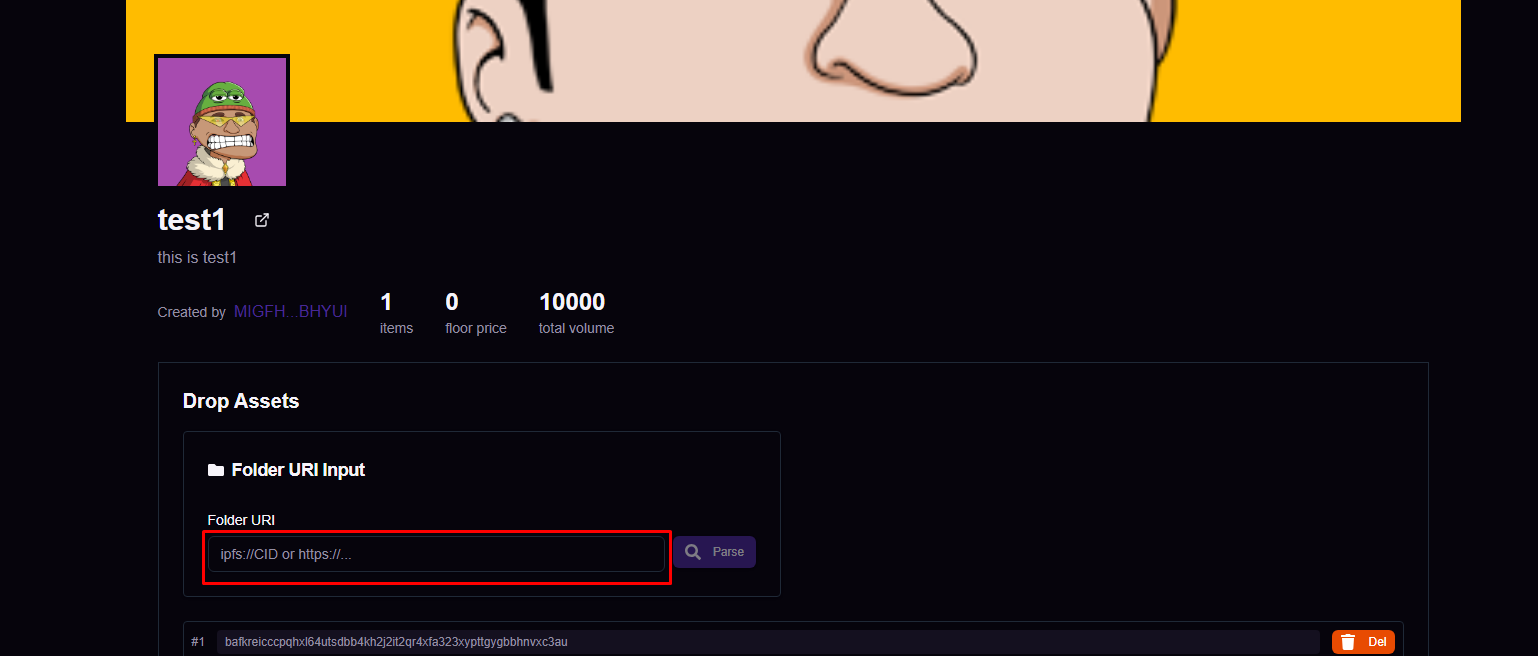 Asset Upload Interface