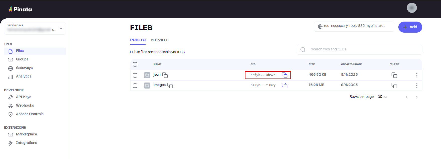 Asset Upload Interface